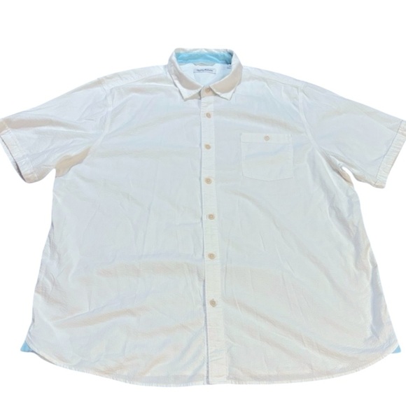 Tommy Bahama Men’s 3XL White Seersucker Short Sleeve Button Down - Picture 2 of 6
